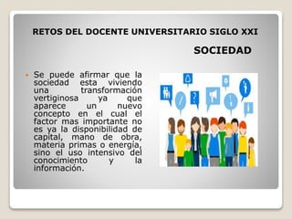 Retos del Docente Universitario en el Siglo XXI | PPTX