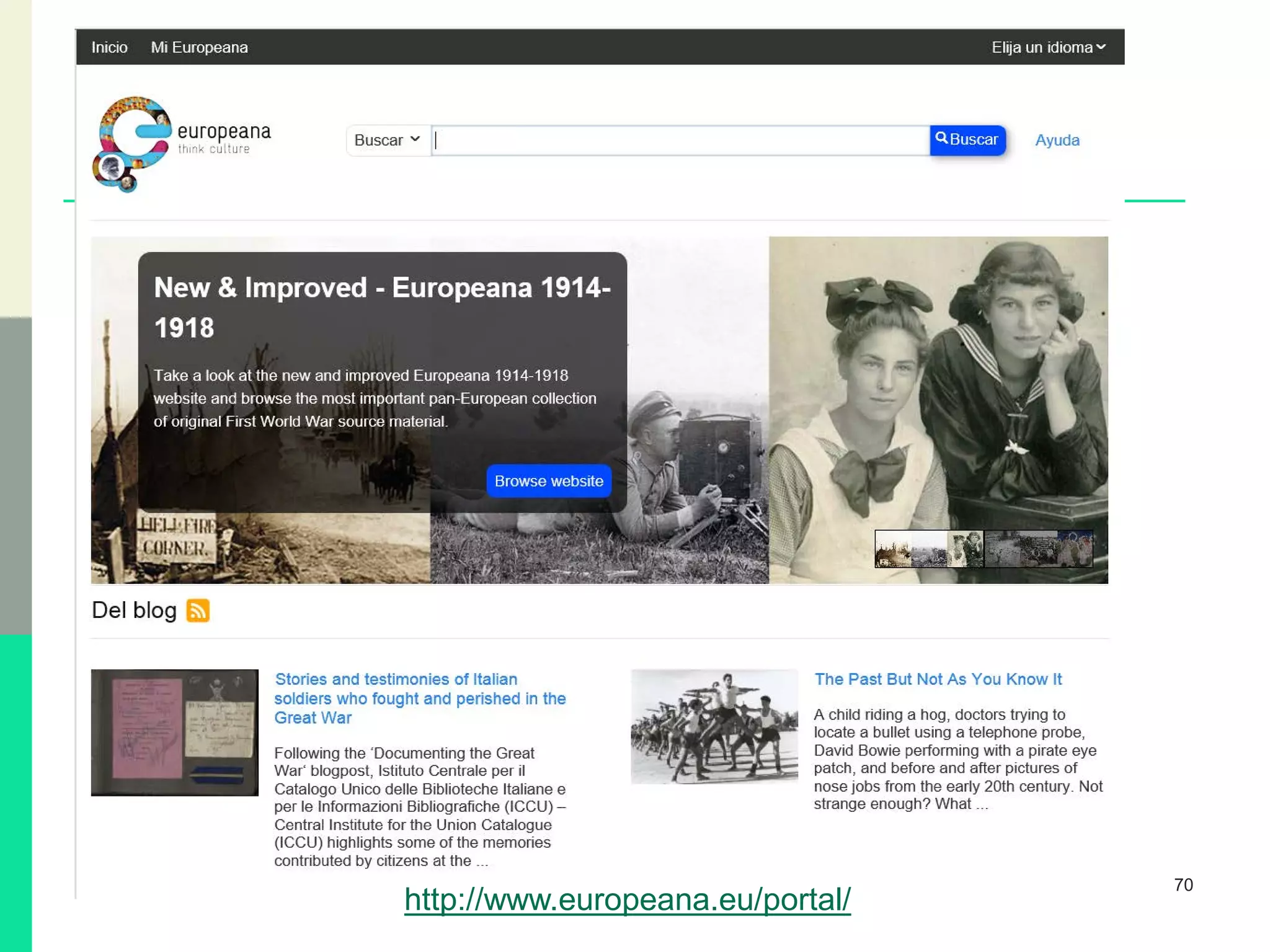 70
http://www.europeana.eu/portal/
 