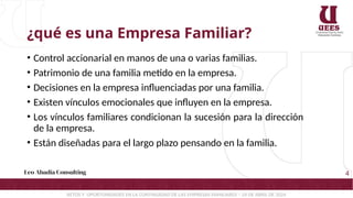 Retos y Oportunidades en la Continuidad de las Empresas Familiares ...