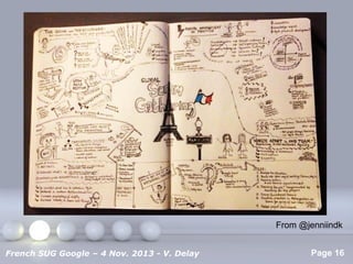 From @jenniindk
Pour plus de modèles : Modèles Powerpoint PPT gratuits

French SUG Google – 4 Nov. 2013 - V. Delay

Page 16

 
