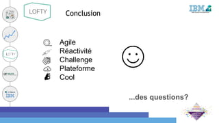 Agile
Réactivité
Challenge
Plateforme
Cool
...des questions?
Conclusion
 