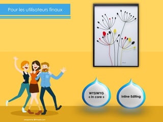 6
WYSIWYG
« In core » Inline Editing
Pour les utilisateurs finaux
 