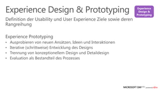 Experience
 Design &
Prototyping
 