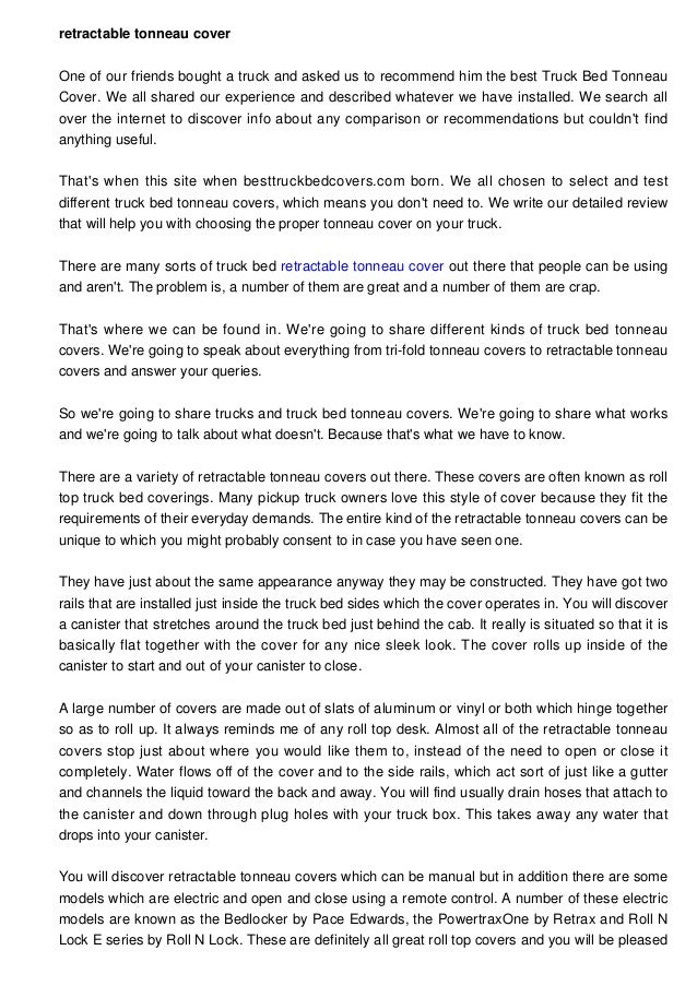 Retractable Tonneau Cover