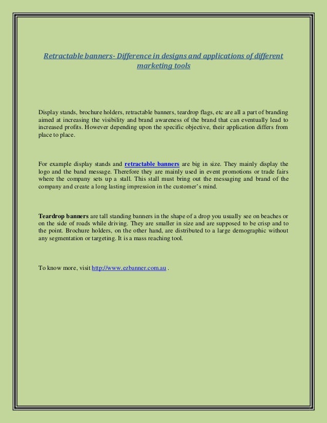 Retractable Banners Difference In Designs And Applications Of Differ