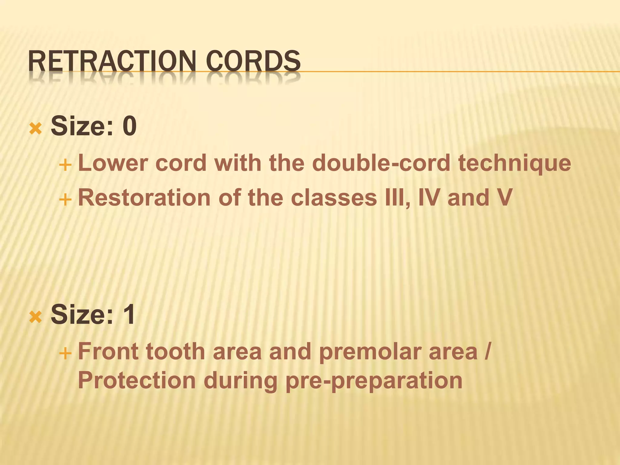 Retraction cords