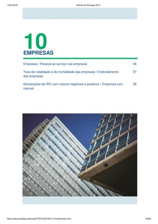 13/07/2019 Retrato de Portugal 2019
https://www.pordata.pt/ebooks/PT2019v20190711/mobile/index.html 55/84
 