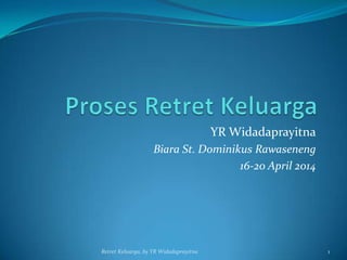 YR Widadaprayitna
Biara St. Dominikus Rawaseneng
16-20 April 2014
1Retret Keluarga, by YR Widadaprayitna
 