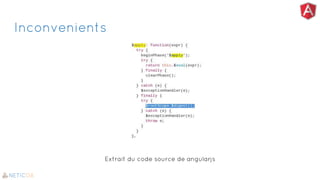 Inconvenients
Extrait du code source de angularjs
 