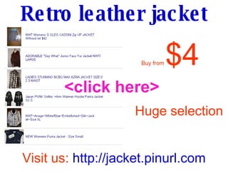 Buy from   $4 Huge selection Visit us:  http://jacket.pinurl.com Retro leather jacket <click here> 