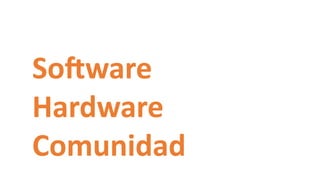 Software
Hardware
Comunidad
 