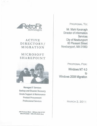 Retrofit technologies Proposed Contract  - Active Directory and Sharepoint