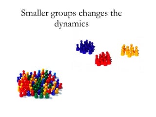 Smaller groups changes the dynamics 
