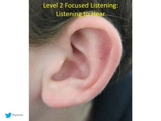 @gwww
Level 2 Focused Listening:
Listening to Hear
 