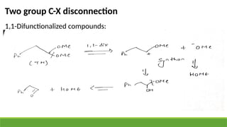 Two group C-X disconnection
1,1-Difunctionalized compounds:
 