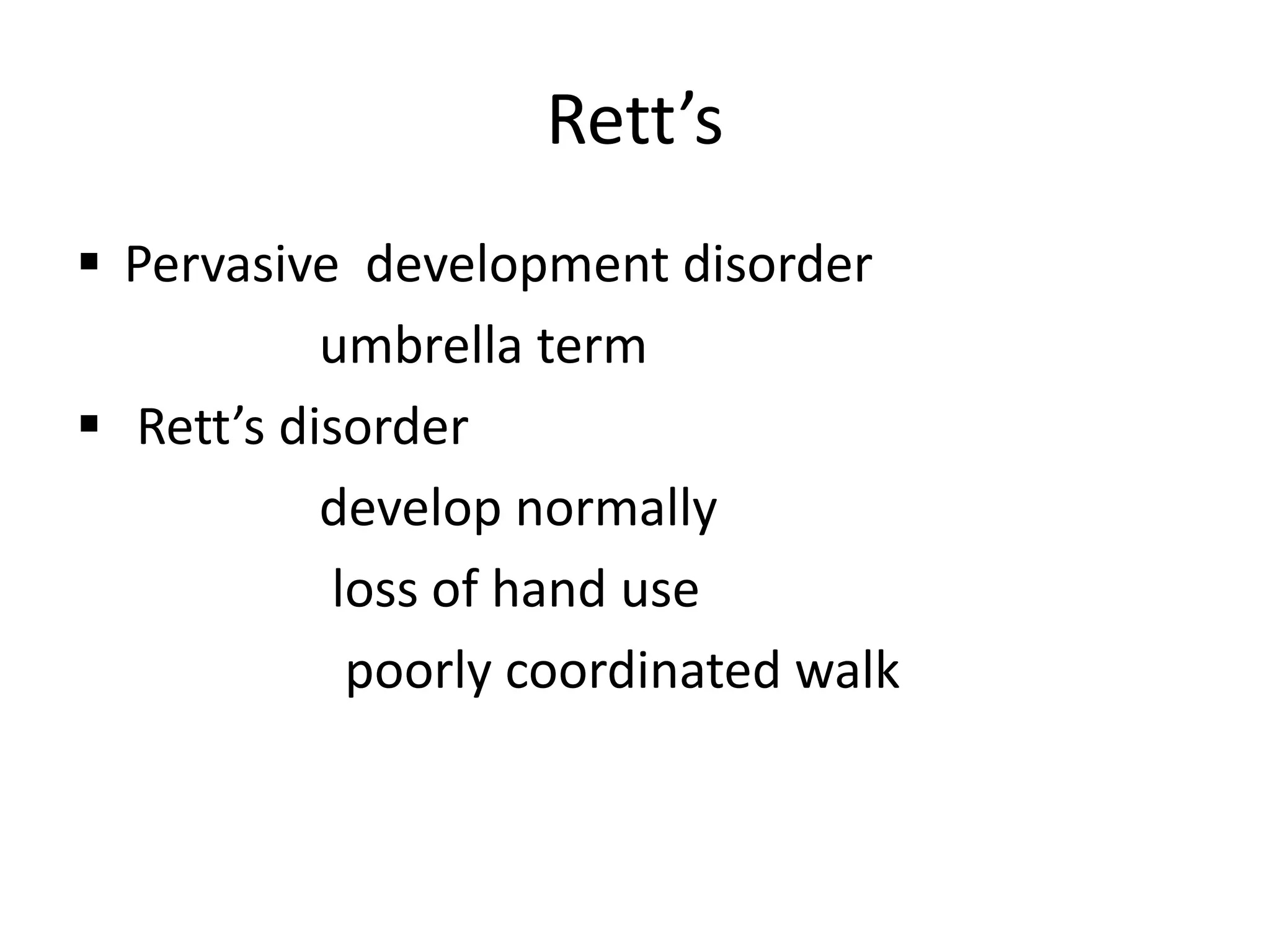 Rett’S Syndrome | PPTX