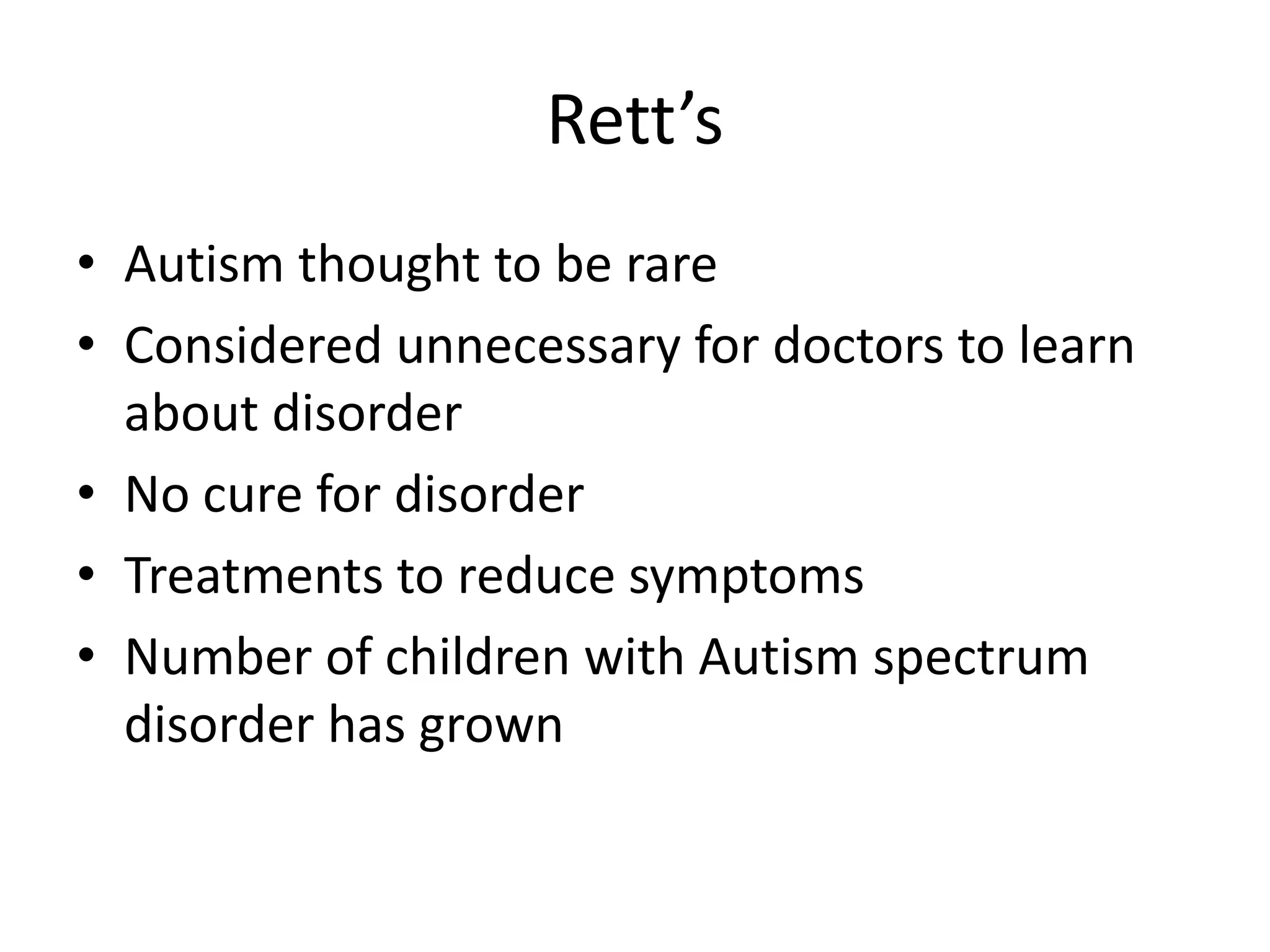 Rett’S Syndrome | PPTX