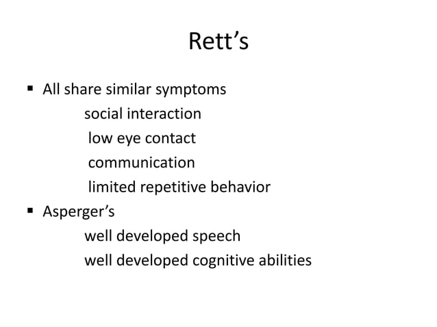 Rett’S Syndrome | PPTX | Brain and Nervous System Disorders | Diseases ...