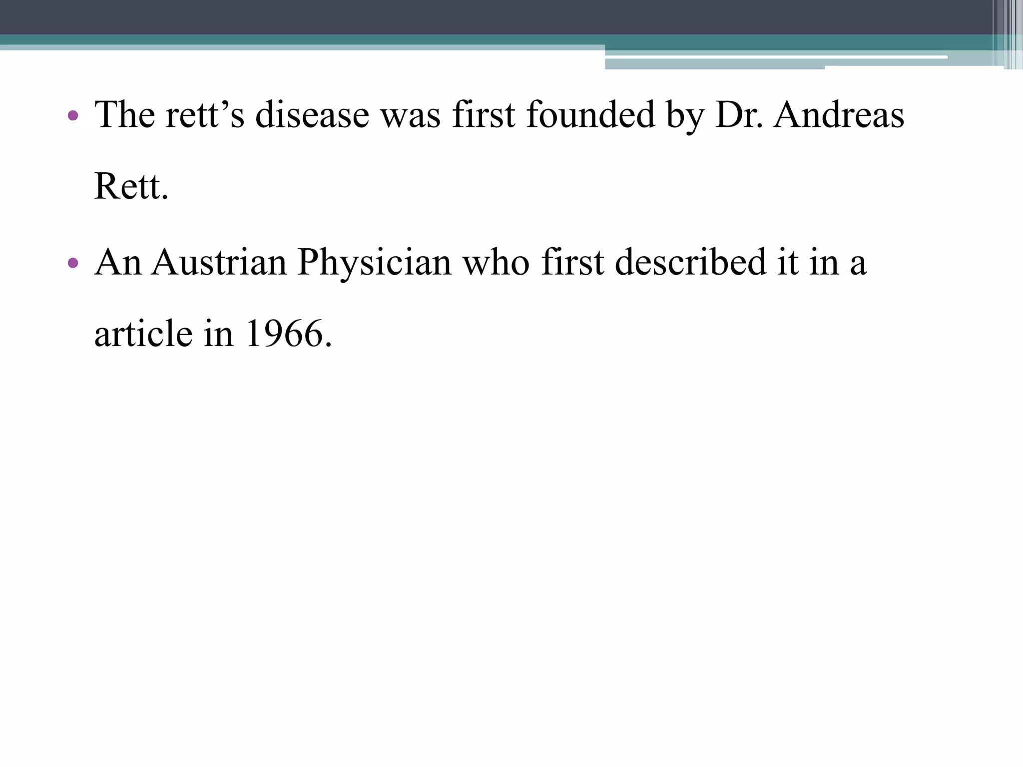 Retts syndrome(1) | PPTX