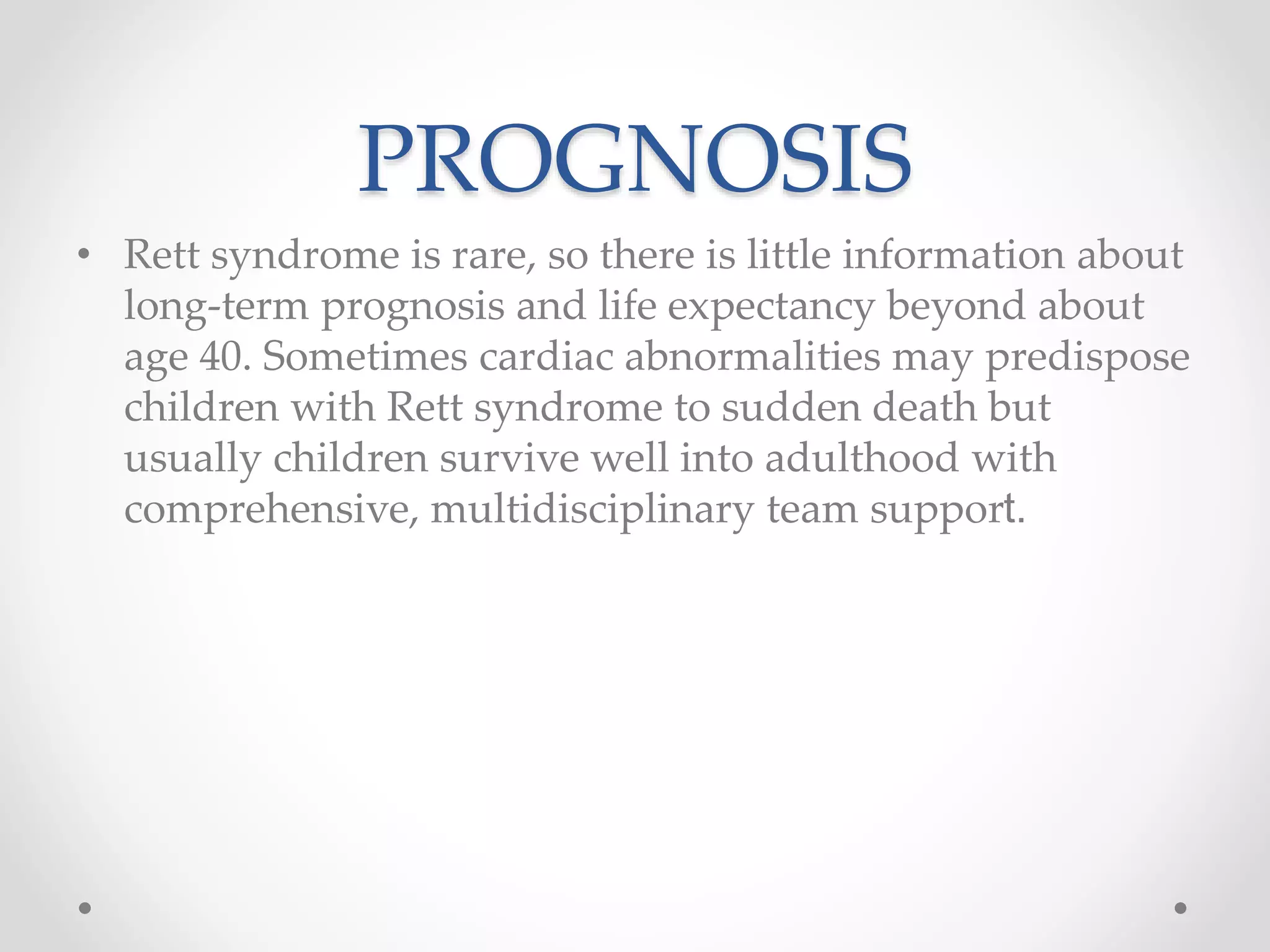 Rett syndrome Presentation | PPTX