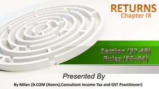 By Milan {B.COM (Honrs),Consultant Income Tax and GST Practitioner}
Presented By
 