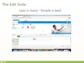 Less is more - Simple is best
The Edit Suite
 