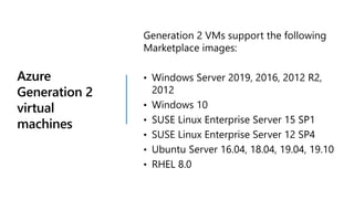 Azure
Generation 2
virtual
machines
 