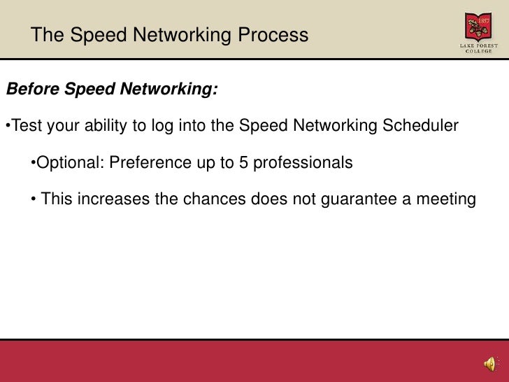 Speed Networking Returning Student Training
