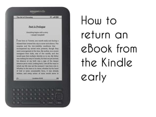 How to return an eBook from the Kindle early 