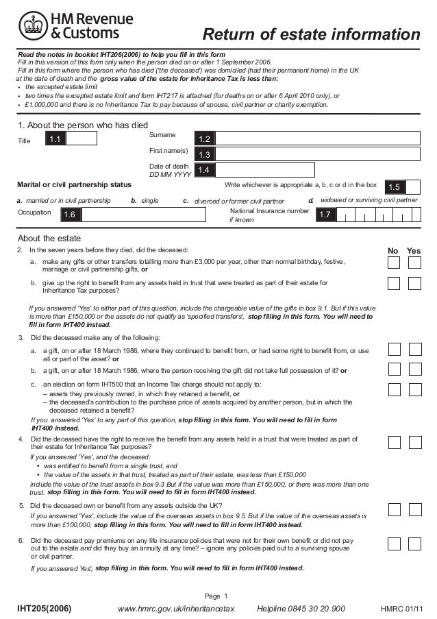 Estate Information Return Printable Form Printable Forms Free Online