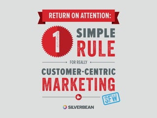SIMPLE
RULEFOR REALLY
CUSTOMER-CENTRIC
MARKETING
RETURN ON ATTENTION:
1
 