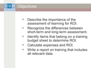 Return On Investment Training And Development | PPT