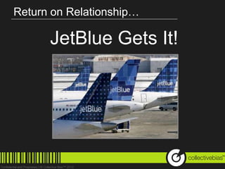 Return on Relationship…

      JetBlue Gets It!




                          TM
 