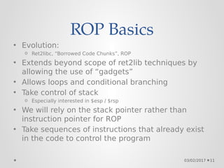 Return Oriented Programming | PDF