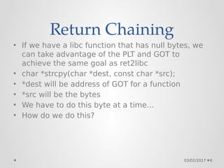 Return Oriented Programming | PDF