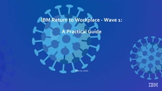 IBM Return to Workplace - Wave 1:
A Practical Guide
May 11, 2020
 