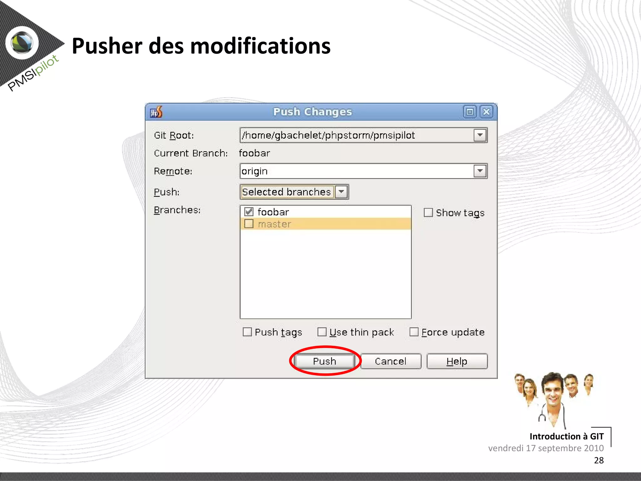 Continuer de travailler sur le master 