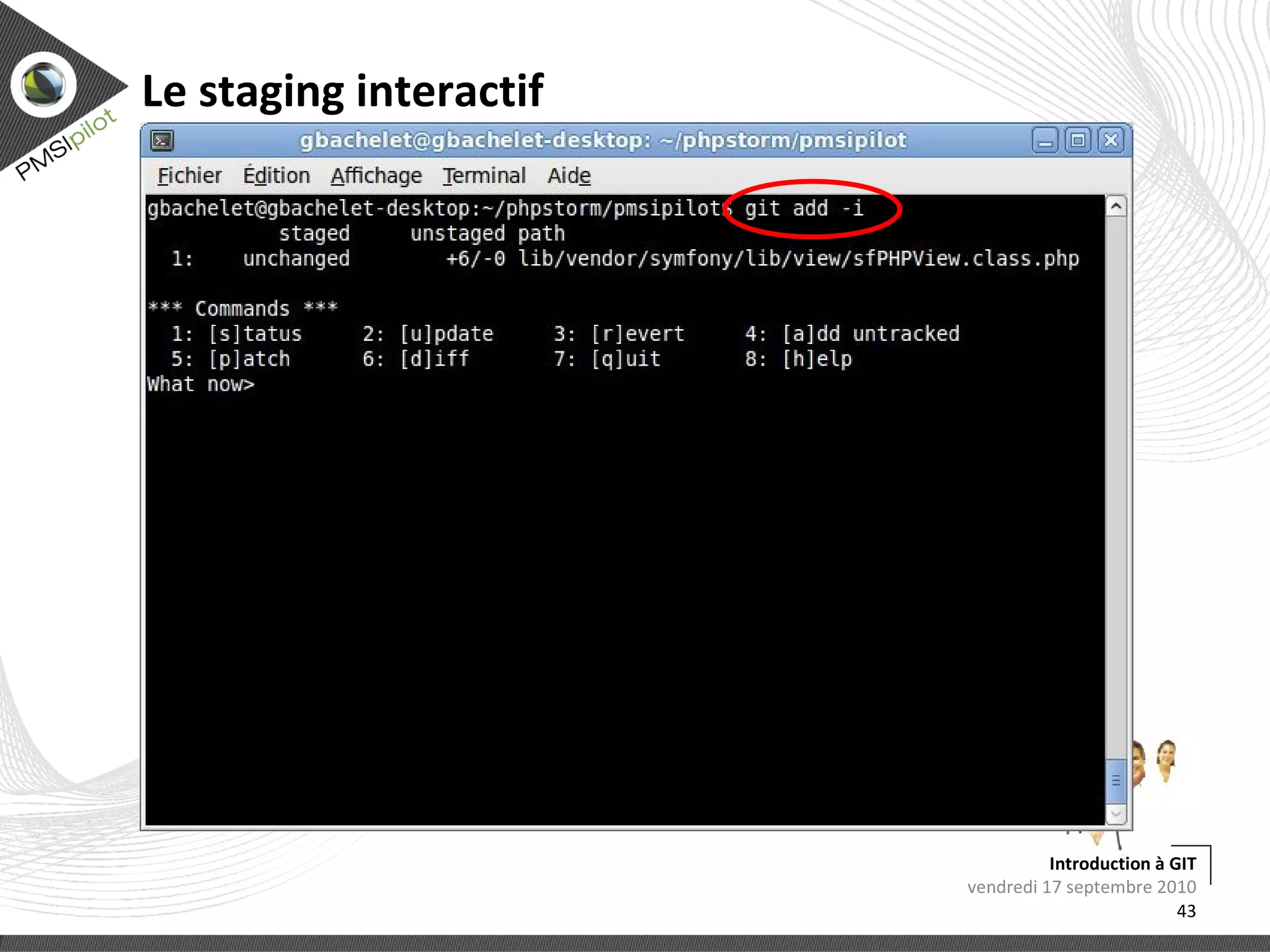 Cloner un dépôt git clone git://srv/repo.git lundi 13 septembre 2010 Introduction à GIT 
