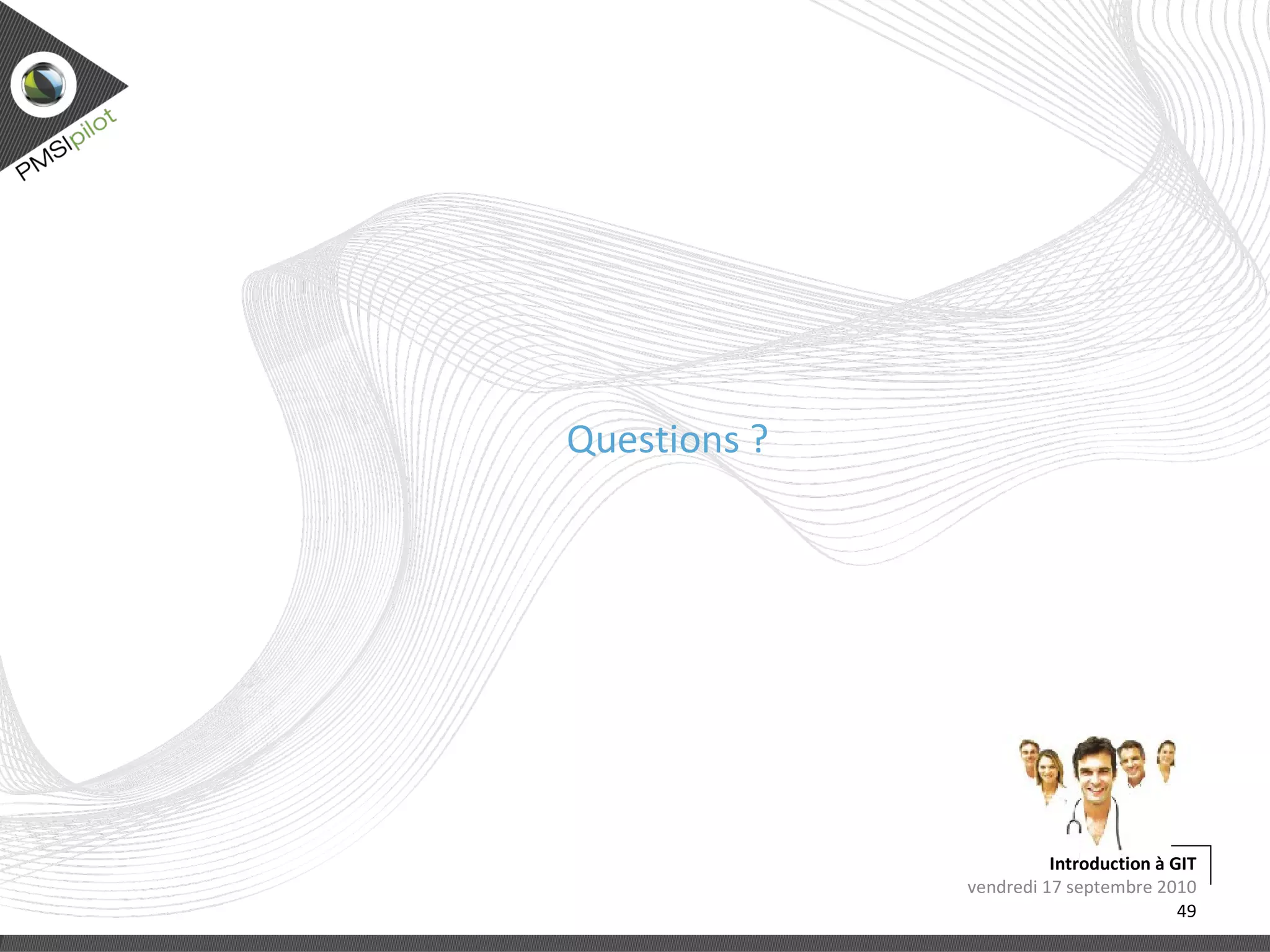 Créer des commits - Staging git status lundi 13 septembre 2010 Introduction à GIT 