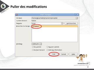 Branches locales et remotes Une branche locale n'existe que sur votre dépôt 