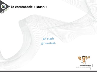 Obtenir de l'aide git help command lundi 13 septembre 2010 Introduction à GIT 