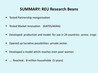 Reaching End-Users: Facts for helping CIAT move forward on strategic program development
