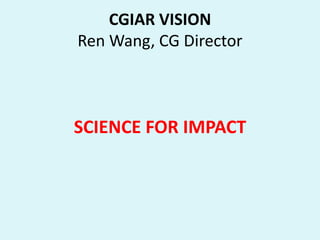 Reaching End-Users: Facts for helping CIAT move forward on strategic program development