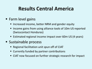 Reaching End-Users: Facts for helping CIAT move forward on strategic program development