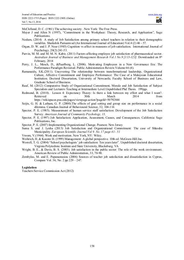 Research paper on job satisfaction among teachers