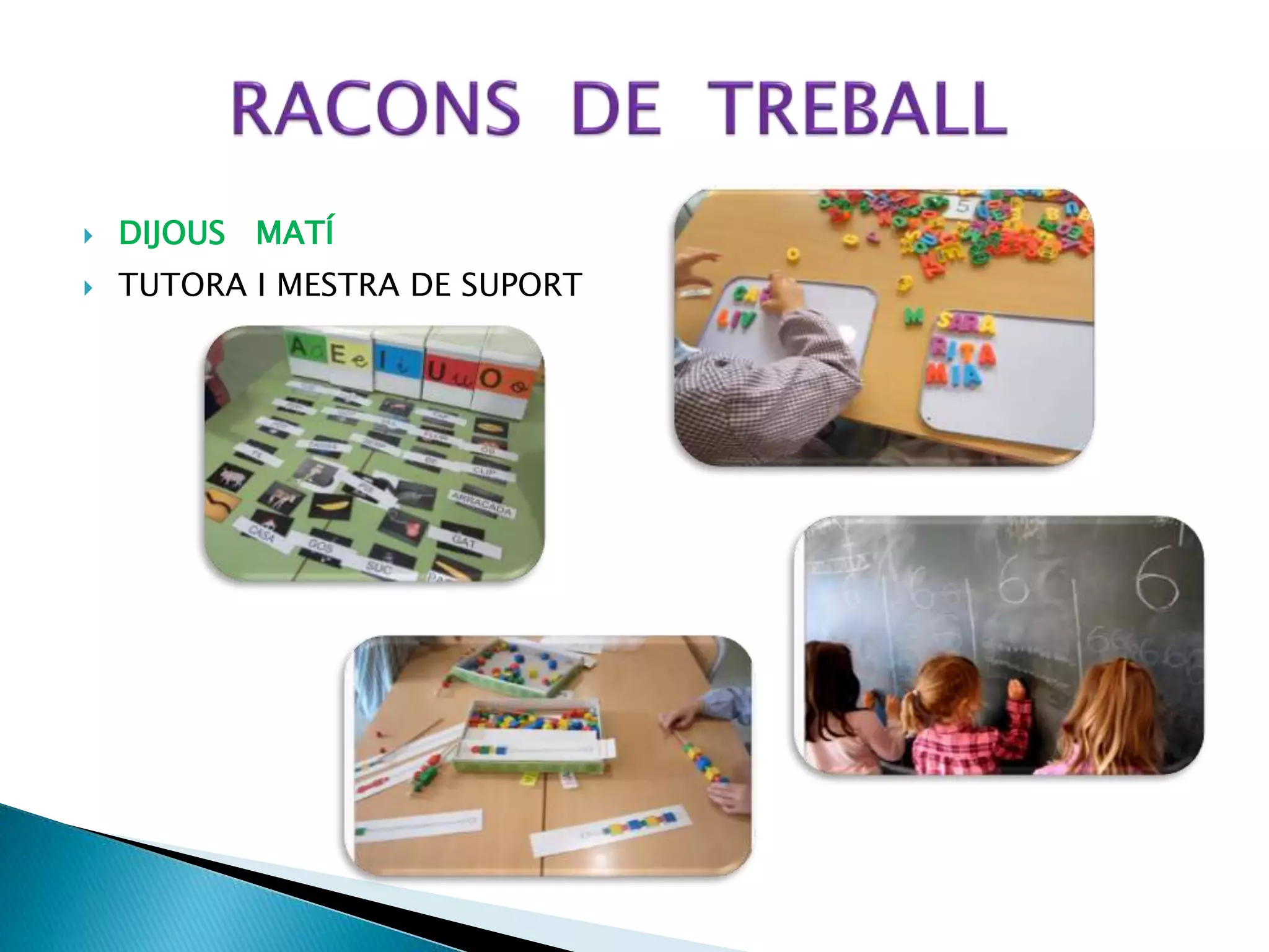  DIJOUS MATÍ
 TUTORA I MESTRA DE SUPORT
 