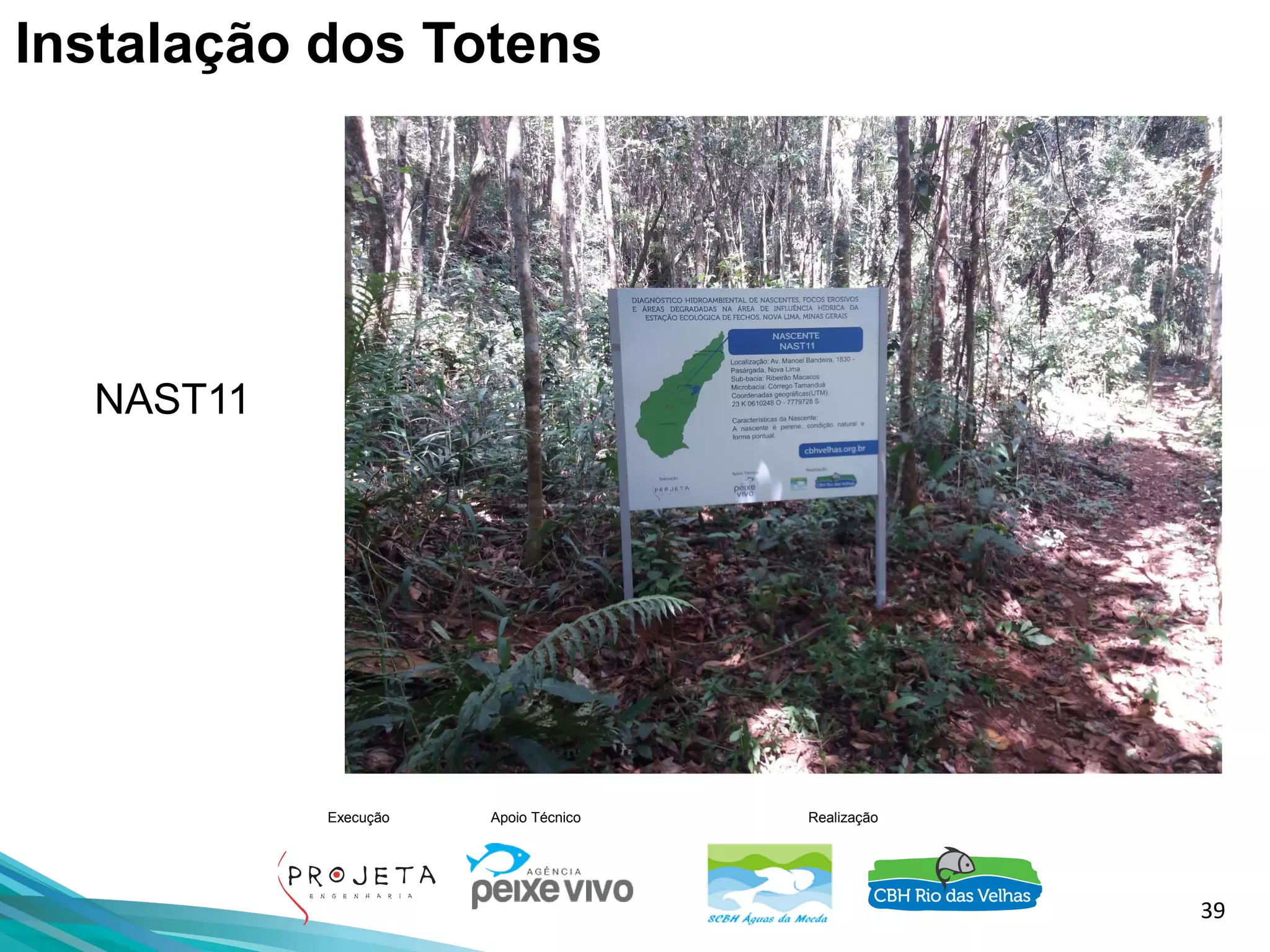39
Execução Apoio Técnico Realização
NAST11
Instalação dos Totens
 
