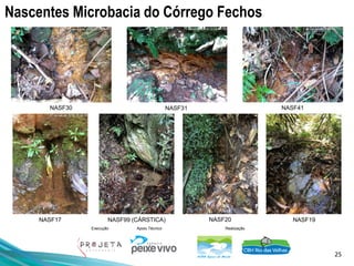 25
Execução Apoio Técnico Realização
Nascentes Microbacia do Córrego Fechos
NASF30
NASF17 NASF99 (CÁRSTICA)
NASF31
NASF20 NASF19
NASF41
 