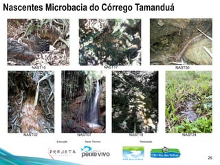 26
Execução Apoio Técnico Realização
Nascentes Microbacia do Córrego Tamanduá
NAST10
NAST02 NAST07
NAST17
NAST18 NAST24
NAST30
 