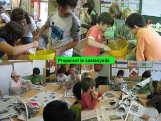 Preparant la castanyada 